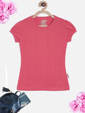 SINI MINI designer pure cotton solid half sleeve tshirt (Pack of 1)
