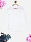 SINI MINI trendy pure cotton solid full sleeve tshirt (Pack of 1)