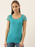 ZEBU Trendy Half Sleeve Top With Lace Detailing