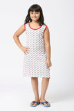 SINI MINI Designer Printed Pure Cotton Dress (Pack of 1)