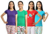SINI MINI  Girls Round Neck With Printed Top ( Pack of Four)Combo