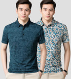 Zebu Men's All Over Printed Polo Neck Polyester T-shirt (pack of 2)