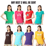 ZEBU Women's Half Sleeve Casual Top (Pack of 3)