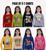 SINI MINI trendy pure cotton printed full sleeve tshirt (Pack of 5)