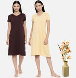 Zebu Trendy Cotton Nightdress (Pack of 2 ) Combo