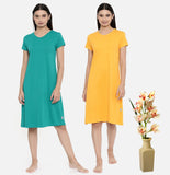 Zebu Trendy Cotton Nightdress (Pack of 2 ) Combo