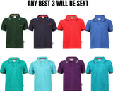 DONGLI Boy's Pure Cotton Half Sleeve Polo T-Shirts (Pack of 3)