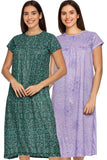 Zebu All Over Printed Round Neck Half Sleeve nightdress (pack of 2)