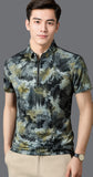 Zebu Men's All Over Printed Polo Zip Neck Polyester T-shirt (pack of 1)