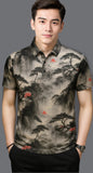 Zebu Men's All Over Printed Polo Neck Polyester T-shirt (pack of 1)