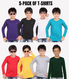 DONGLI Trendy Pure Cotton Plain Full Sleeve T-Shirts (Pack of 5)