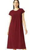 Zebu Solid Round Neck Half Sleeve nightdress (pack of 1)