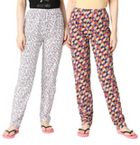 ZEBU Women's  All Over Printed Pant (Pack of 2 ) Combo