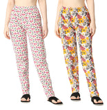 ZEBU Women's  All Over Printed Pant (Pack of 2 ) Combo