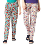 ZEBU Women's  All Over Printed Pant (Pack of 2 ) Combo