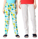 ZEBU Women's  All Over Printed Pant (Pack of 2 ) Combo