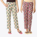 SINI MINI Girls All Over Printed Pant (Pack of 2)Combo