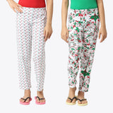 SINI MINI Girls All Over Printed Pant (Pack of 2)Combo
