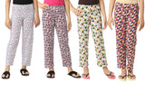 SINI MINI Girls All Over Printed Pant (Pack of 4)Combo