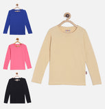 SINI MINI trendy pure cotton solid full sleeve tshirt (Pack of 4)