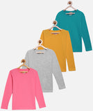SINI MINI trendy pure cotton solid full sleeve tshirt (Pack of 4)