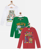 SINI MINI trendy pure cotton printed full sleeve tshirt (Pack of 3)
