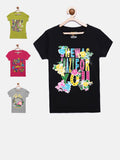 SINI MINI abstract pure cotton printed half sleeve tshirt (Pack of 4)