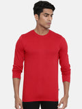 Zebu Men's Solid Round Neck Cotton Full Sleeve T-shirt (pack of 1)