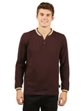 Zebu Men's Solid Henley Neck Cotton Full Sleeve T-shirt (pack of 1)