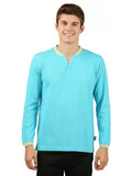 Zebu Men's Solid Henley Neck Cotton Full Sleeve T-shirt (pack of 1)
