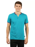 Zebu Men's Solid Henley Neck  Cotton T-shirt (pack of 1)