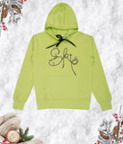 Sini Mini Girl's Typography Printed Hooded Pure Cotton Pullover Sweatshirt
